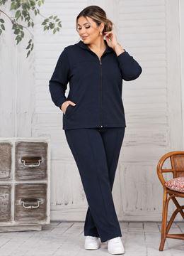 Picture of 2 PIECE ELEGANT NAVY SUIT WITH SUBTLE SPARKLE - ZIP UP